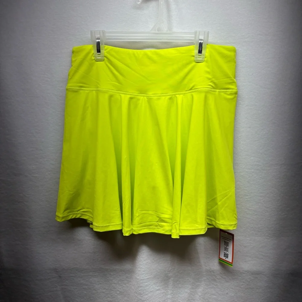 NWT JoyGirl Women's Highlighter Yellow Athletic Tennis Skort Size XL Super Cute - Picture 1 of 7